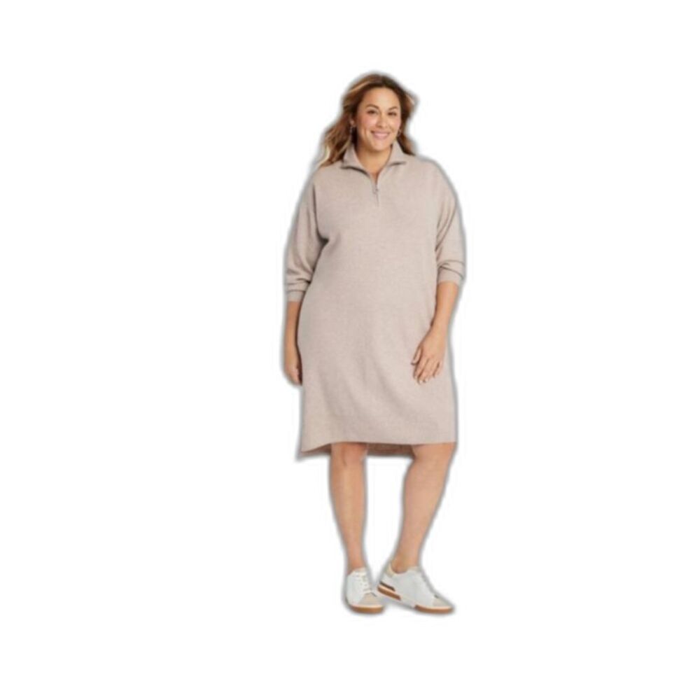Women's Long Sleeve Mini Sweater Dress -Ava & Viv- Size 2X